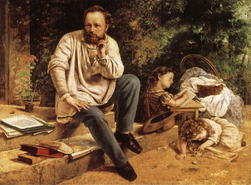 Gustave Courbet Pierre-joseph Prud'hon and His Children oil painting picture